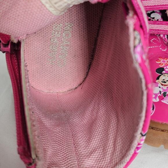 DISNEY JUNIOR GIRLS PINK MINNIE MOUSE BOOTS LACE-UP STYLE TODDLER SIZE 6 - Picture 7 of 10